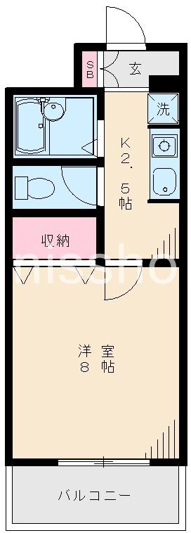 ヴェルメゾンヨシイケ(1K/5階)の間取り写真
