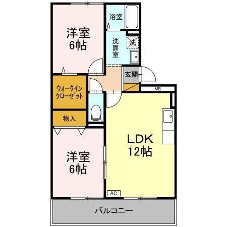 エターナルセンチュリー(2LDK/1階)の間取り写真