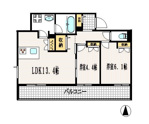 OID TERRACE(2LDK/2階)の間取り写真
