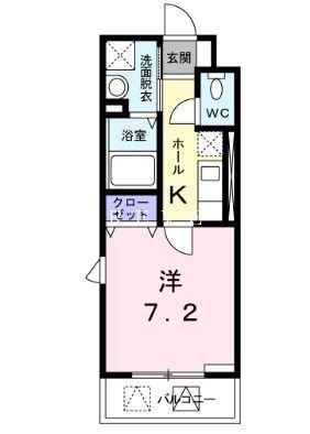 アークフローラ 富久町(1K/4階)の間取り写真