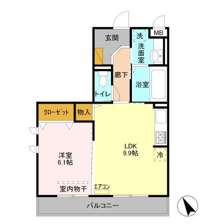 ヴィラグランデ(1LDK/1階)の間取り写真