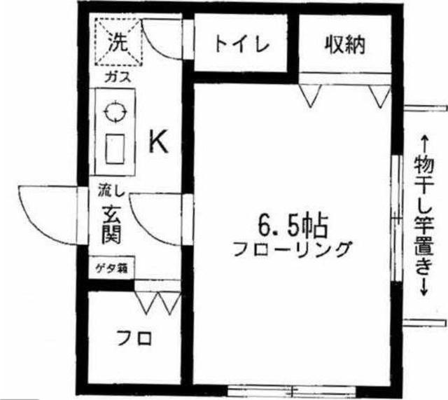 南品川ハイツ(1K/2階)の間取り写真