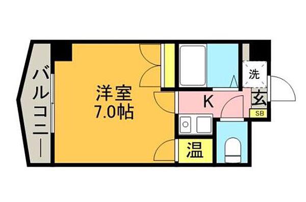 シャトレ21大手門(1K/4階)の間取り写真