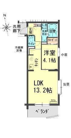 VIOLETA(1LDK/3階)の間取り写真