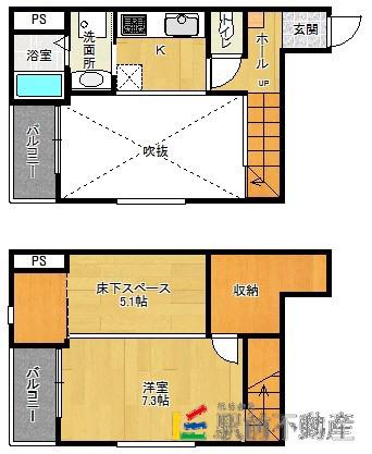 SPAZIO(1K/1階)の間取り写真