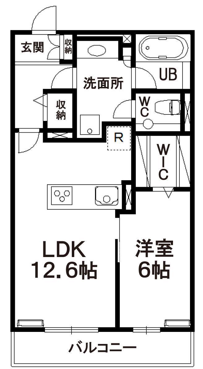 ヒルズレジデンシャルD23(1LDK/1階)の間取り写真