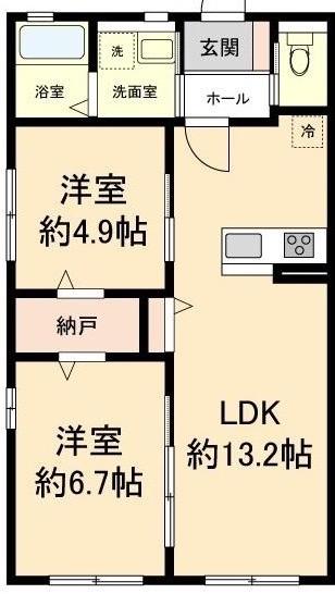 ハイム・ビジュン(2LDK/1階)の間取り写真