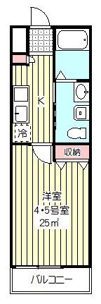 アークリヴェール久喜(1K/2階)の間取り写真