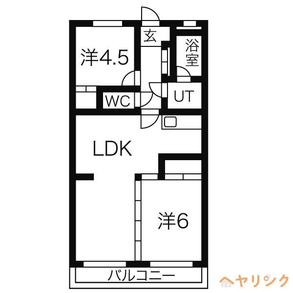 インターコーポ藤(2LDK/2階)の間取り写真