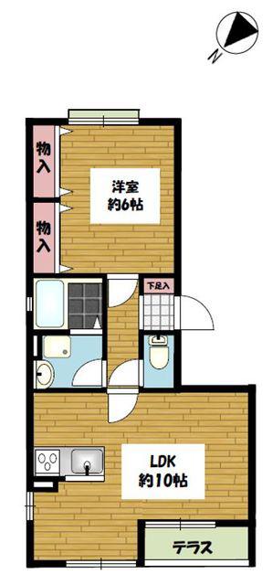 レーベンシマ(1LDK/2階)の間取り写真