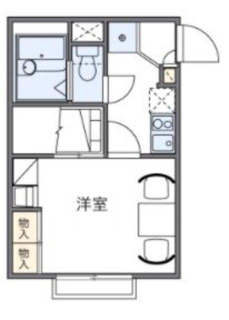 レオパレス片山町(1K/2階)の間取り写真