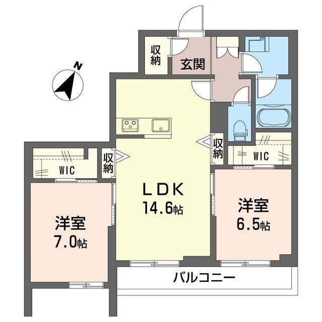 リアン ブルーム(2LDK/2階)の間取り写真