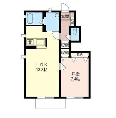 コートビレッジ壱番館(1LDK/1階)の間取り写真