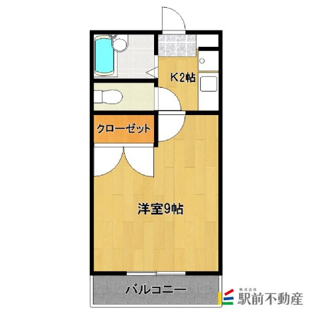 レジデンス筑後北(1K/2階)の間取り写真