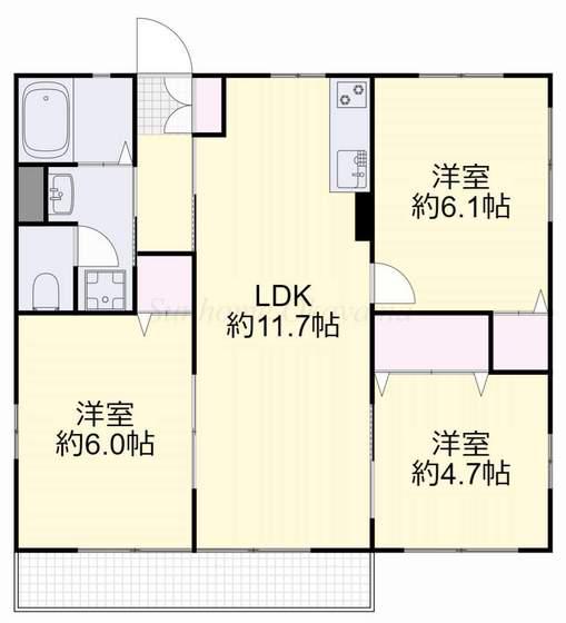コーポ・ZION(3LDK/2階)の間取り写真