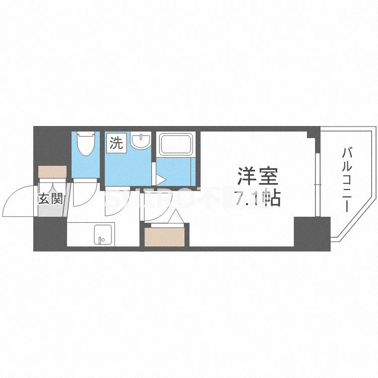 アドバンス大阪フルーヴ(1K/2階)の間取り写真