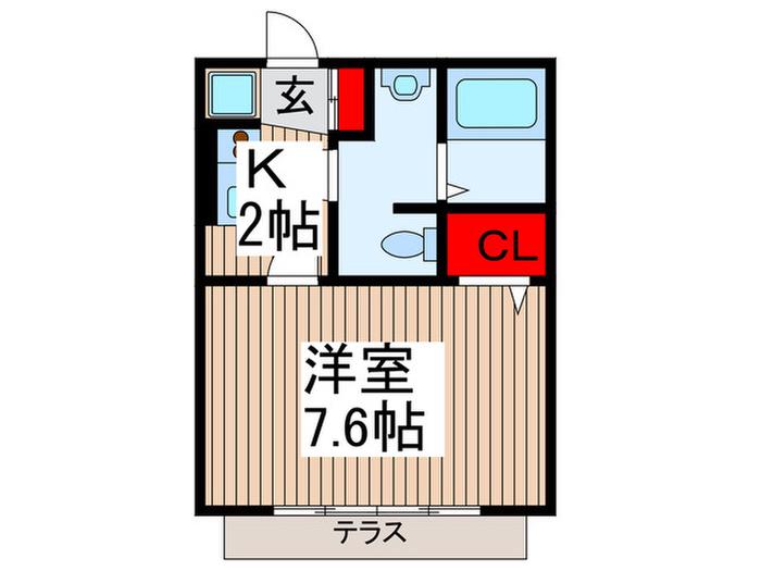 フランカジヤ(1K/1階)の間取り写真