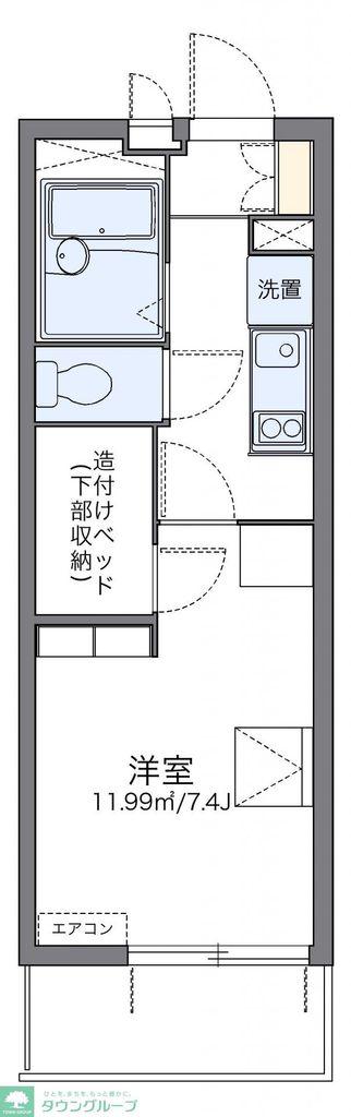 レオパレスシエル(1K/3階)の間取り写真