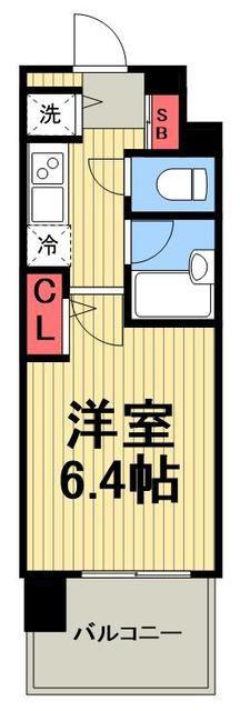 アーバイルスパシエ芝浦ベイサイド(1K/4階)の間取り写真