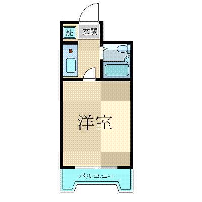 スカイコート市ヶ谷3(ワンルーム/2階)の間取り写真