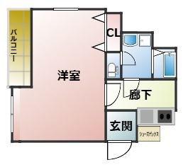 テングッド城西(1LDK/3階)の間取り写真