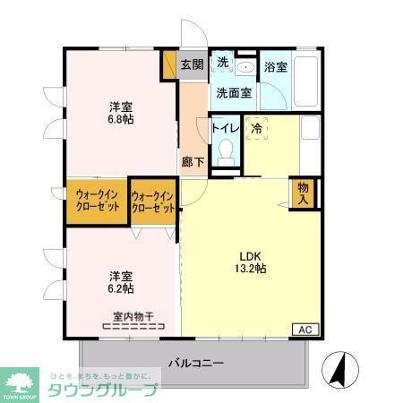 快適空間和(2LDK/2階)の間取り写真