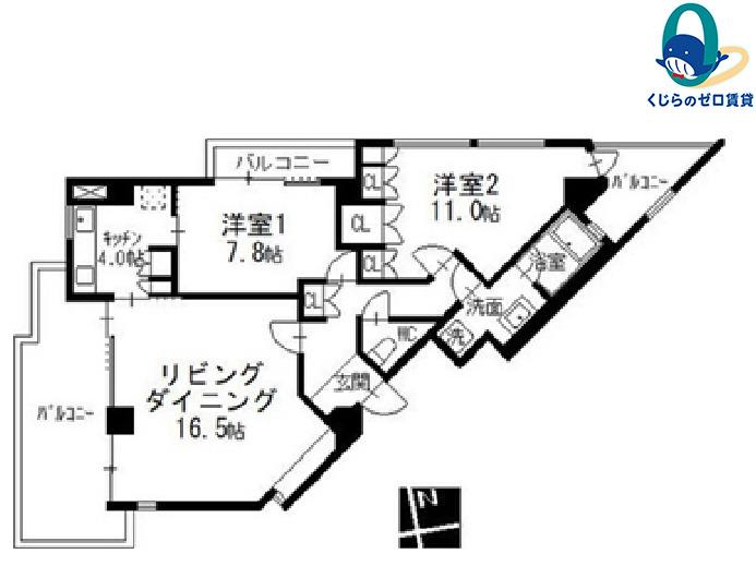 NS21やごと(2LDK/4階)の間取り写真