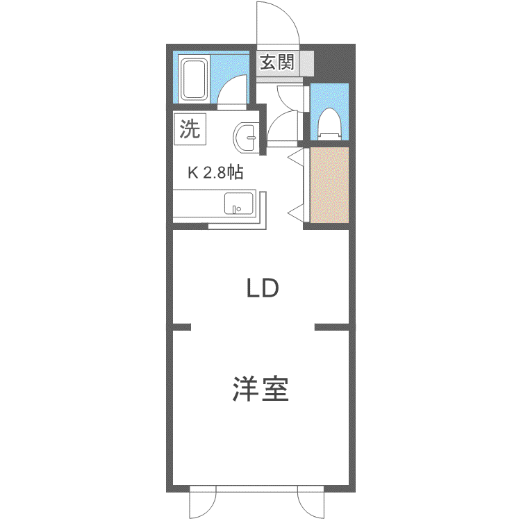スカイパレス(1LDK/4階)の間取り写真