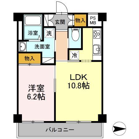 プライオール協和登戸(1LDK/5階)の間取り写真