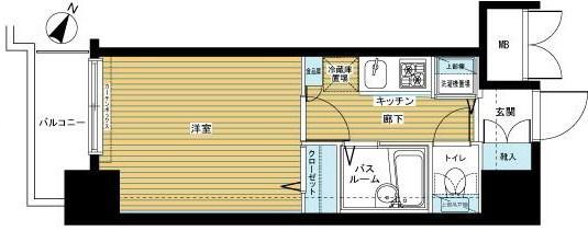 フェニックス田町(1K/11階)の間取り写真