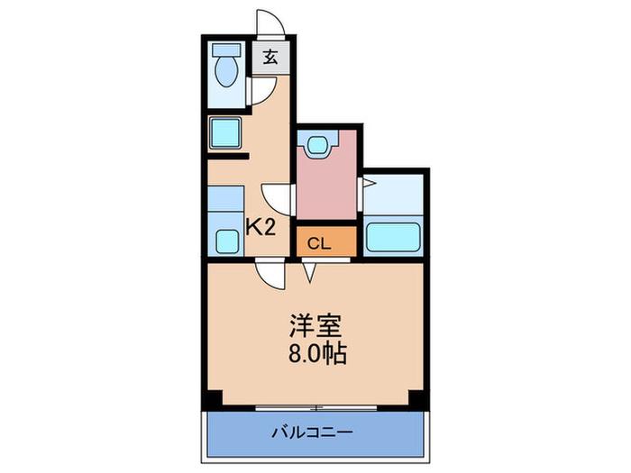 東天満Gマンション(1K/4階)の間取り写真