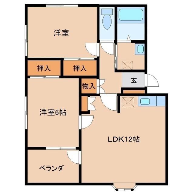 レクセルオナイ A(2LDK/3階)の間取り写真