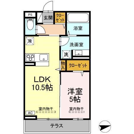 グランスクエア III番館(1LDK/2階)の間取り写真