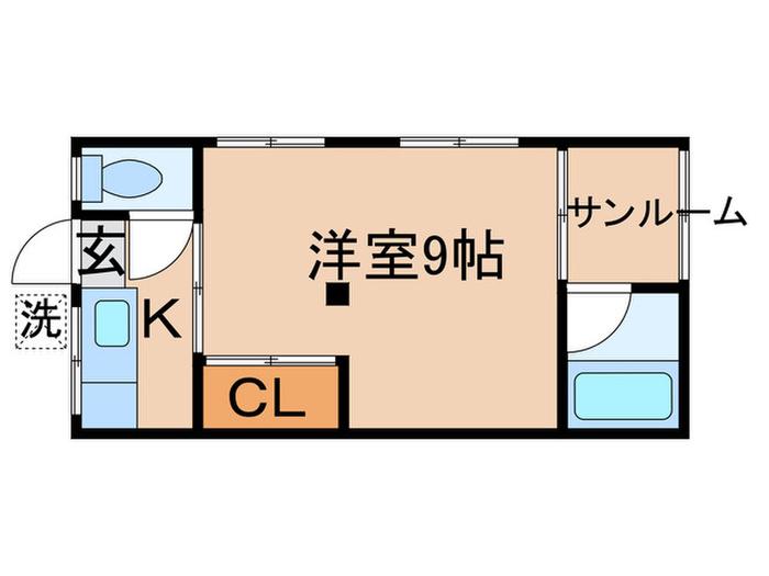 二葉荘A(1K/1階)の間取り写真