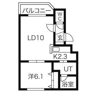 コパン栄通(1LDK/2階)の間取り写真