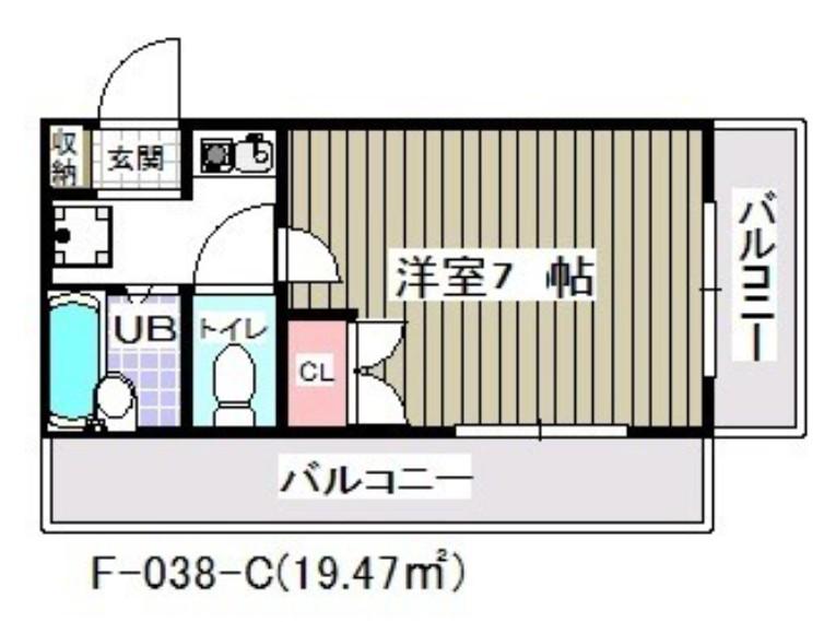 CBレジデンス行徳(1K/2階)の間取り写真