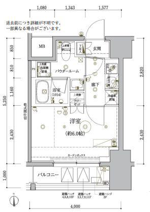 RELUXIA品川西大井(1K/10階)の間取り写真