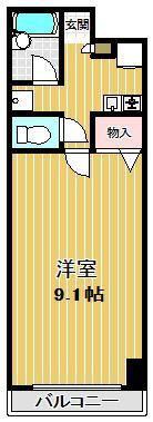 ベリーノ(1K/2階)の間取り写真