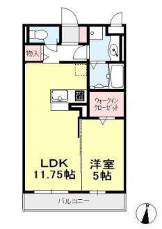 ベルウッド(1LDK/3階)の間取り写真