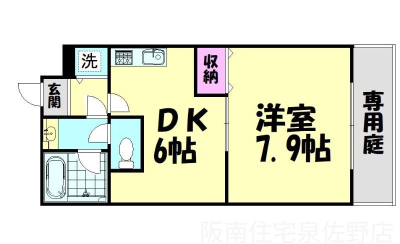 リヴェール 弐番館(1DK/1階)の間取り写真