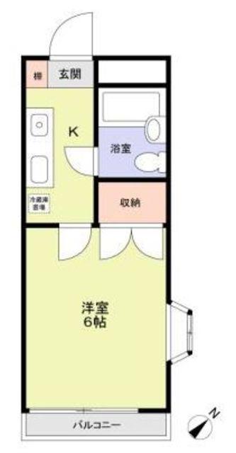 ハイム清閑(1K/2階)の間取り写真