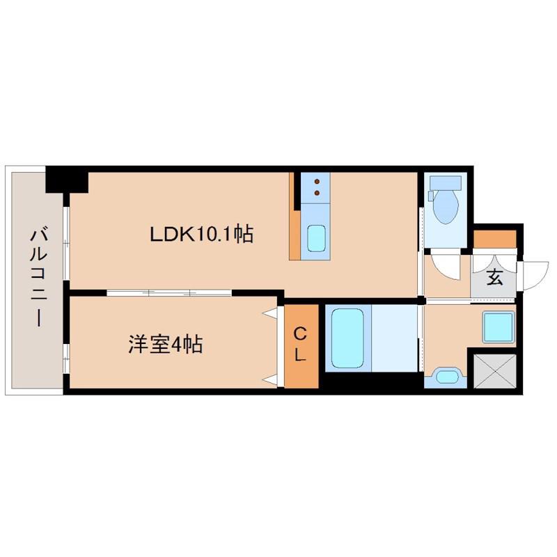 リエール武庫之荘(1LDK/6階)の間取り写真
