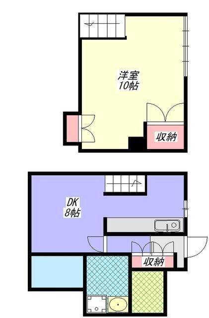 オートサンピア101(2DK/4階)の間取り写真