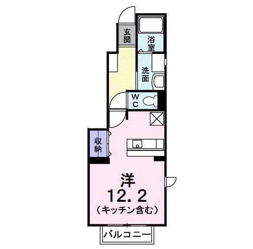 アライブ泉II B(ワンルーム/1階)の間取り写真