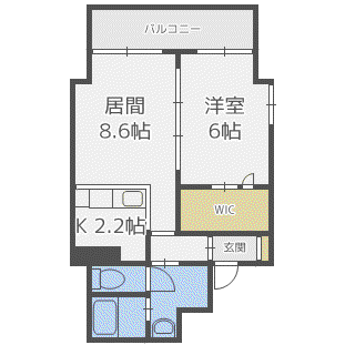 グランメール緑道舘(1LDK/9階)の間取り写真