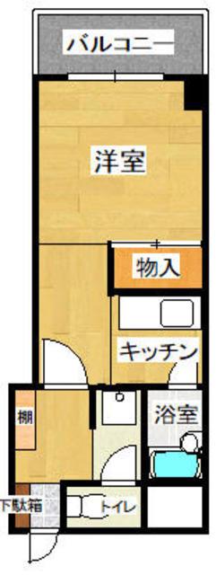 ロフティ西新(ワンルーム/5階)の間取り写真