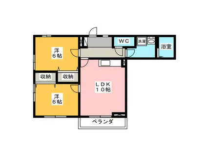 CASA DE OSSI(2LDK/3階)の間取り写真