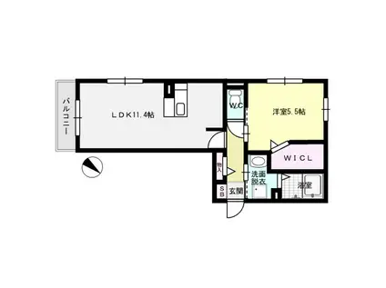 ソフィーユ・メゾン南福岡(1LDK/1階)の間取り写真