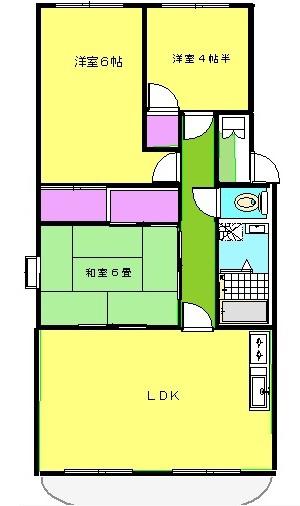 ガーデン葉月III(3LDK/3階)の間取り写真