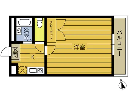 レガーロ田尻(1K/2階)の間取り写真